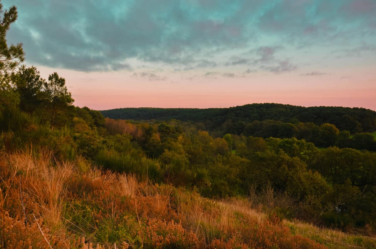 Vue sur la Vallée du Don en fin de journée à Guémené-Penfao