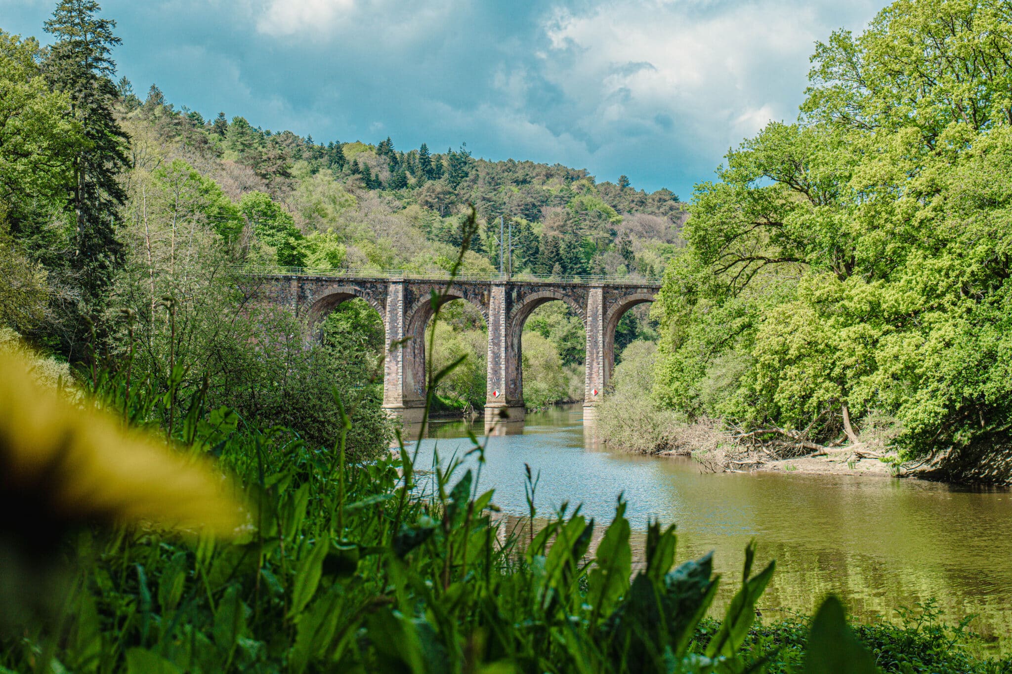 Le Viaduc des Corbinières observé depuis la Vilaine